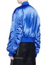 Back View - Click To Enlarge - MSGM - Ruched sleeve cropped satin bomber jacket