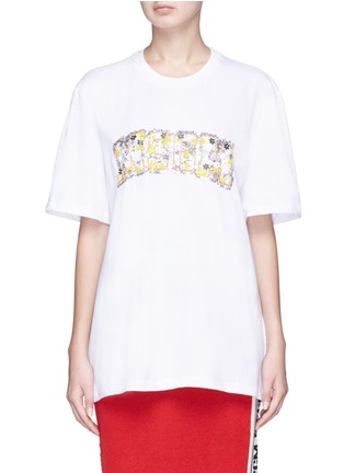 Main View - Click To Enlarge - MSGM - Logo embellished oversized T-shirt