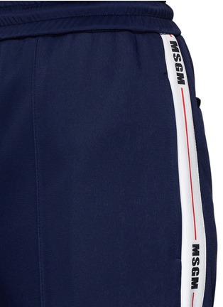 Detail View - Click To Enlarge - MSGM - Logo stripe cropped sweatpants