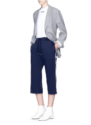 Figure View - Click To Enlarge - MSGM - Logo stripe cropped sweatpants