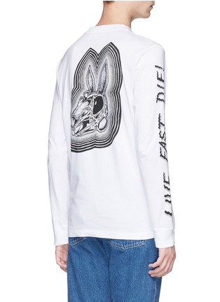 Back View - Click To Enlarge - MC Q - 'Bunny Be Here Now' print long sleeve T-shirt