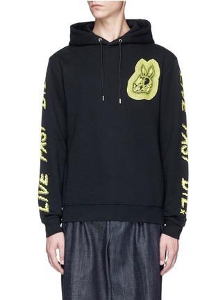 Main View - Click To Enlarge - MC Q - 'Bunny Be Here Now' print hoodie