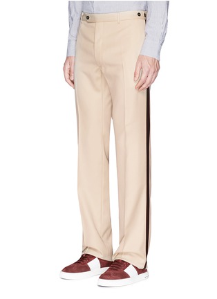 Front View - Click To Enlarge - VALENTINO GARAVANI - Contrast outseam virgin wool twill pants