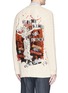 Back View - Click To Enlarge - VALENTINO GARAVANI - x Jamie Reid slogan embroidered cable knit cardigan