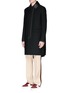 Front View - Click To Enlarge - VALENTINO GARAVANI - Removable leather collar basketweave car coat