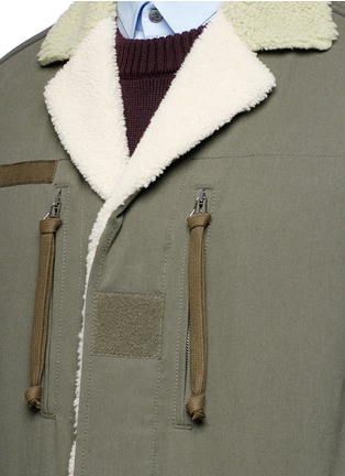 Detail View - Click To Enlarge - VALENTINO GARAVANI - x Jamie Reid slogan print lambskin shearling collar coat