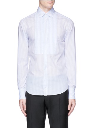 Main View - Click To Enlarge - VALENTINO GARAVANI - Pleated bib stripe shirt
