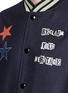 Detail View - Click To Enlarge - VALENTINO GARAVANI - x Jamie Reid star slogan appliqué wool varsity jacket