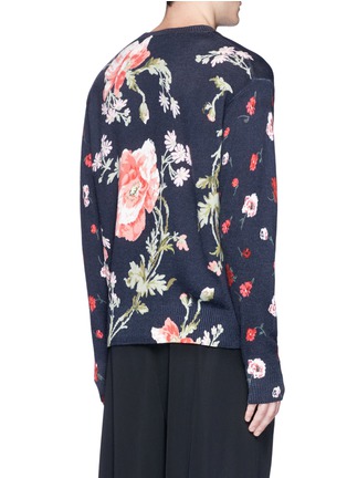 Back View - Click To Enlarge - MC Q - 'Thrift Store Florals' print wool sweater