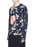 Front View - Click To Enlarge - MC Q - 'Thrift Store Florals' print wool sweater