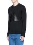 Front View - Click To Enlarge - MC Q - 'END' triangle appliqué sweater