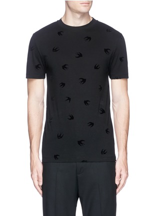 Main View - Click To Enlarge - MC Q - Swallow velvet flock print T-shirt