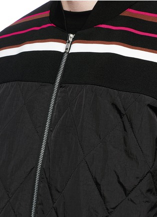Detail View - Click To Enlarge - MC Q - Stripe yoke quilted puffer bomber jacket