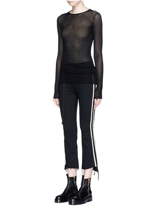 Front View - Click To Enlarge - HELMUT LANG - Drawstring sheer sweater