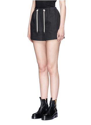 Front View - Click To Enlarge - HELMUT LANG - Drawstring waist twill shorts
