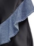 Detail View - Click To Enlarge - HELMUT LANG - Denim ruffle satin sleeveless top