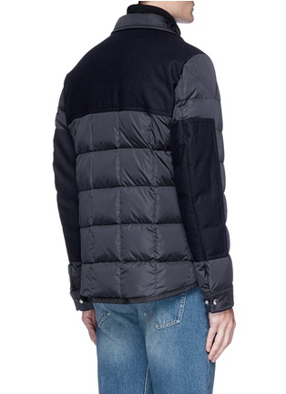 Back View - Click To Enlarge - MONCLER - 'Clovis' wool panel down puffer jacket