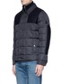 Front View - Click To Enlarge - MONCLER - 'Clovis' wool panel down puffer jacket