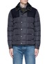 Main View - Click To Enlarge - MONCLER - 'Clovis' wool panel down puffer jacket
