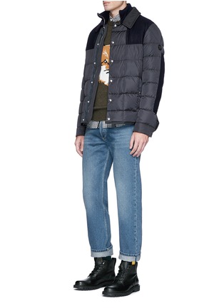 Figure View - Click To Enlarge - MONCLER - 'Clovis' wool panel down puffer jacket
