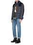 Figure View - Click To Enlarge - MONCLER - 'Clovis' wool panel down puffer jacket