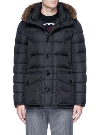 Main View - Click To Enlarge - MONCLER - 'Cluny' coyote fur trim down puffer jacket
