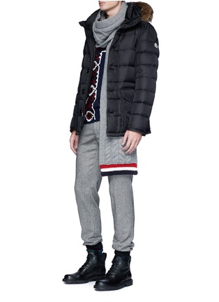 Figure View - Click To Enlarge - MONCLER - 'Cluny' coyote fur trim down puffer jacket