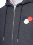 Detail View - Click To Enlarge - MONCLER - Logo appliqué zip hoodie