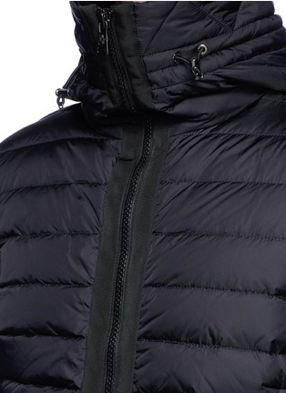 Detail View - Click To Enlarge - MONCLER - Knit panel down puffer zip hoodie