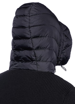  - MONCLER - Knit panel down puffer zip hoodie