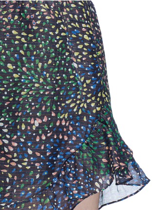 Detail View - Click To Enlarge - CHLOÉ - Firework print ruffle cuff silk shorts
