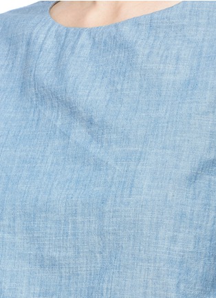 Detail View - Click To Enlarge - CHLOÉ - Button top overlay chambray dress
