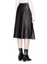 Back View - Click To Enlarge - HELMUT LANG - Ruffle leather wrap skirt