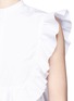 Detail View - Click To Enlarge - HELMUT LANG - Ruffle bib sleeveless cotton poplin shirt