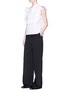 Figure View - Click To Enlarge - HELMUT LANG - Ruffle bib sleeveless cotton poplin shirt