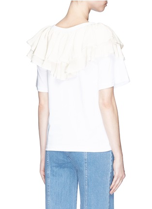Back View - Click To Enlarge - CHLOÉ - Tiered ruffle overlay T-shirt