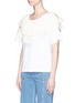 Front View - Click To Enlarge - CHLOÉ - Tiered ruffle overlay T-shirt