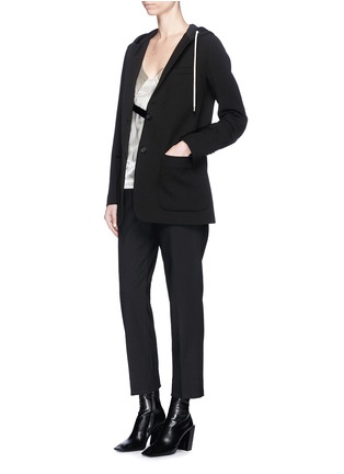 Figure View - Click To Enlarge - HELMUT LANG - Hooded twill blazer