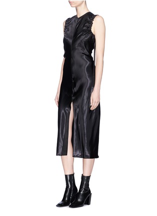 Figure View - Click To Enlarge - HELMUT LANG - Ruched armhole satin dress