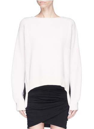Main View - Click To Enlarge - HELMUT LANG - 'Essential' cutout side cotton-blend sweater