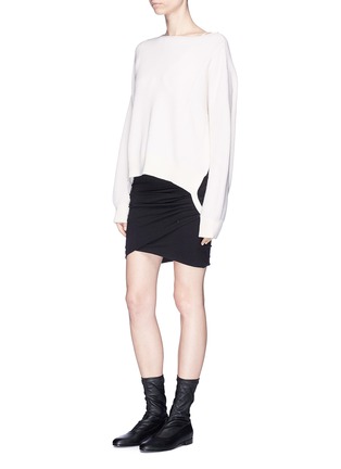 Figure View - Click To Enlarge - HELMUT LANG - 'Essential' cutout side cotton-blend sweater