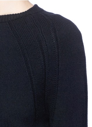Detail View - Click To Enlarge - HELMUT LANG - Ruffle cuff wool-cashmere cropped sweater