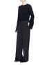 Figure View - Click To Enlarge - HELMUT LANG - Ruffle cuff wool-cashmere cropped sweater