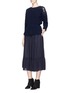 Figure View - Click To Enlarge - CHLOÉ - Floral lace shoulder Merino wool-cashmere sweater
