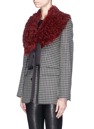Front View - Click To Enlarge - HELMUT LANG - Asymmetric lambskin shearling collar