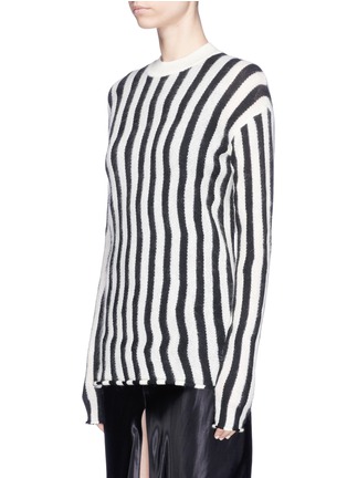 Front View - Click To Enlarge - HELMUT LANG - Irregular stripe brushed sweater