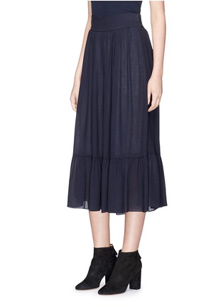 Front View - Click To Enlarge - CHLOÉ - Ruffle cuff etamin culottes