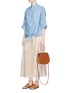 Figure View - Click To Enlarge - CHLOÉ - Tie front chambray shirt