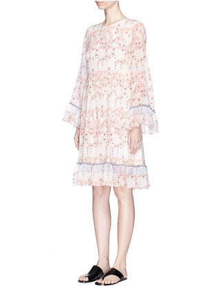 Front View - Click To Enlarge - CHLOÉ - Ruffle floral print crépon dress