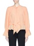 Main View - Click To Enlarge - CHLOÉ - Pussybow ruched crepe de chine blouse